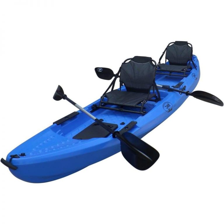 BKC TK29 13-Foot 1-inch Tandem 2 Person Sit On Top Fishing Kayak with 2 Up-Right Seats and 2 Paddles Included