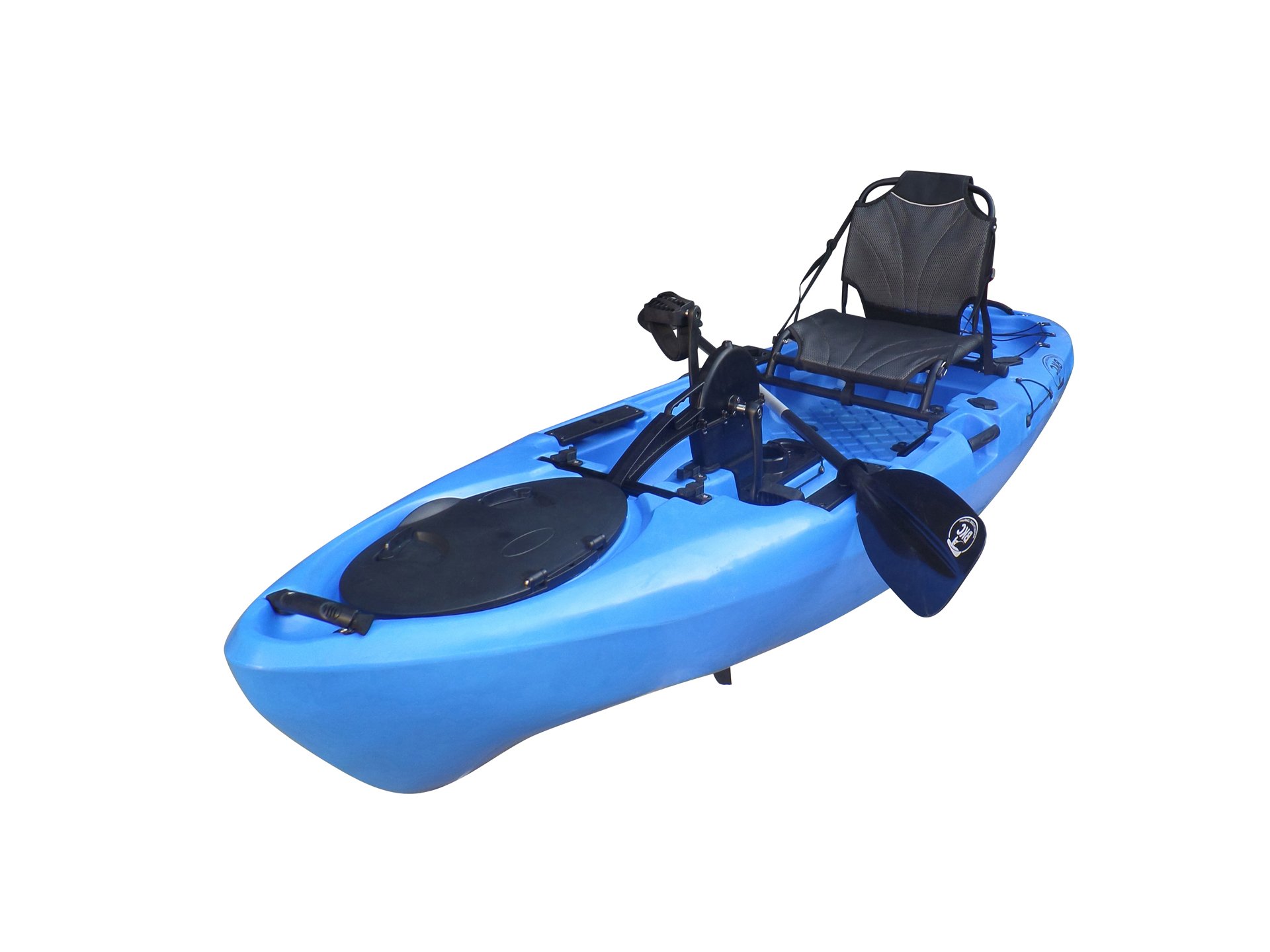 BKC - PK11 Angler 10.5-foot Sit On Top Solo Fishing Kayak w/ Instant  Reverse Pedal Drive, Hand Control Rudder, Paddle, and Upright Seat