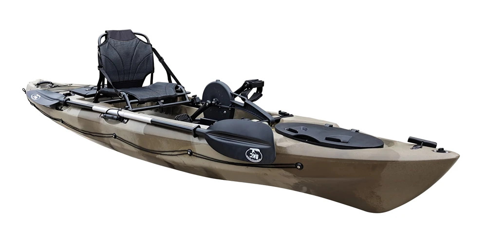 BKC PK12 Angler 12-Foot Sit On Top Solo Fishing Kayak w Trolling Motor 