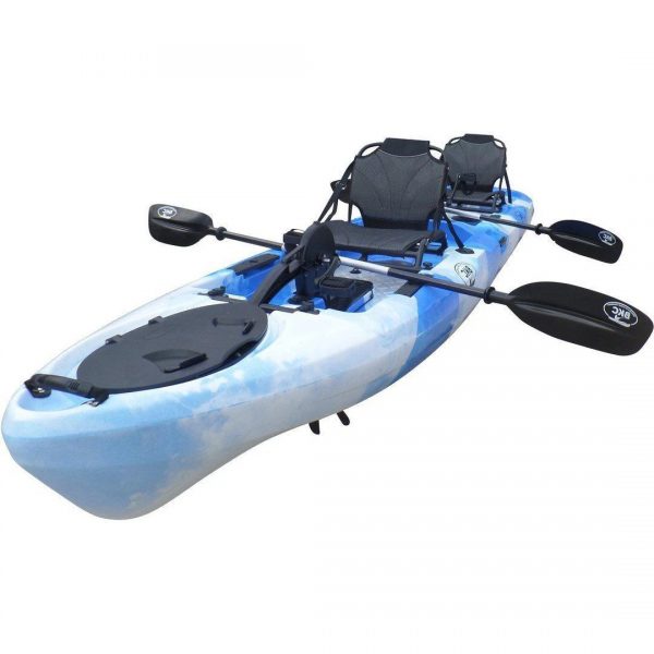 BKC PK14 Angler 14foot Sit On Top Tandem Pedal Fishing Kayak w/ Instant Reverse Pedal Drive