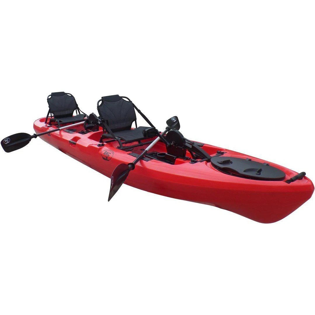 BKC - PK14 Angler 14-foot Sit On Top Tandem Pedal Fishing Kayak w/ Instant  Reverse Pedal Drive, Hand Control Rudder, Paddle, and Upright Seat 