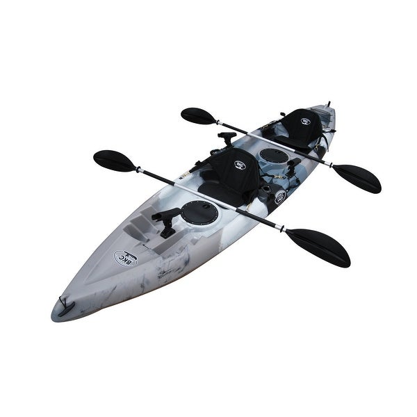 BKC – TK181 Angler 12-foot, 8 inch Tandem 2 Person Sit On Top Fishing Kayak w/ Padded Seats and Paddles