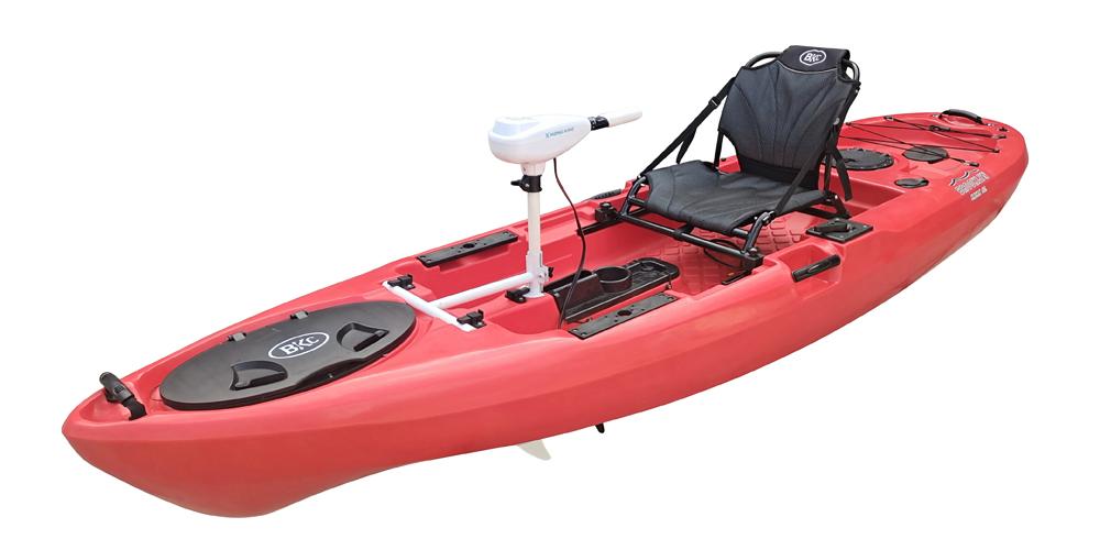BKC - PK11 Angler 10.5-foot Sit On Top Solo Fishing Kayak w/ Trolling  Motor, Paddle, and Upright Aluminum Seat