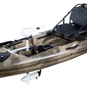 BKC - PK12 Angler 12-foot Sit On Top Solo Fishing Kayak w/ Trolling Motor,  Paddle, and Upright Aluminum Seat