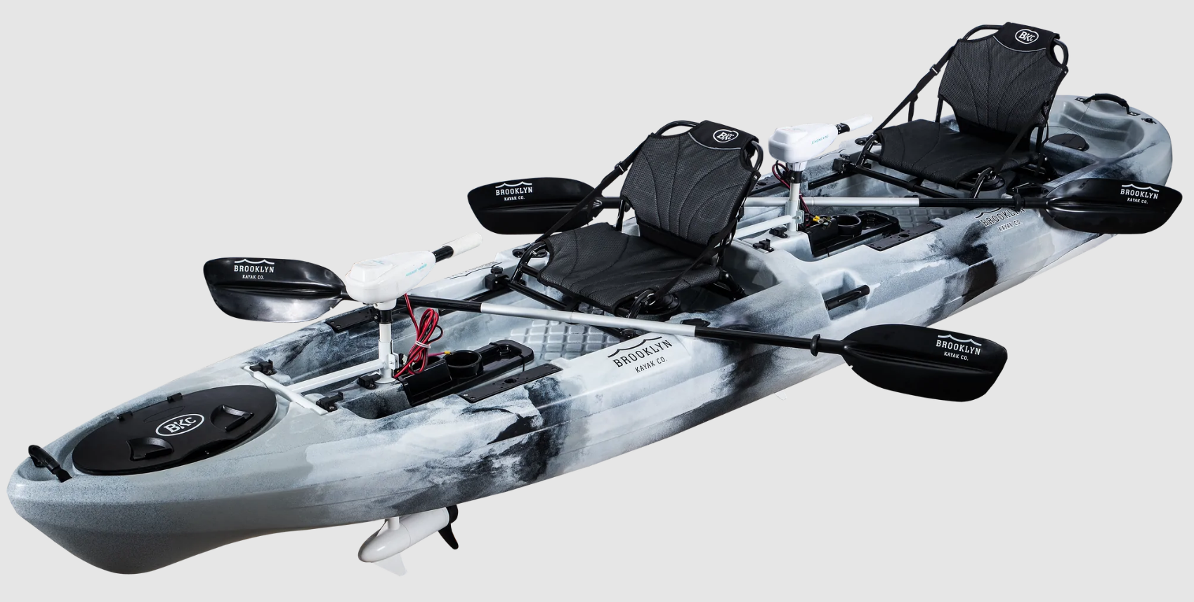 BKC - PK14 Angler 14-foot Sit On Top Tandem Pedal Fishing Kayak w