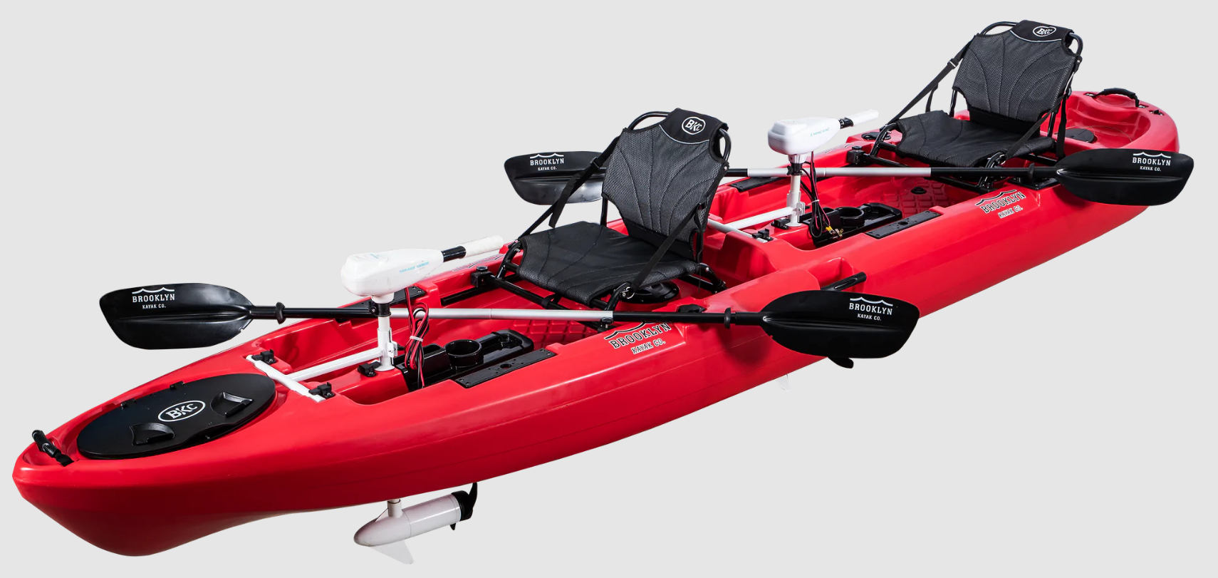 BKC - PK14 Angler 14-foot Sit On Top Tandem Fishing Kayak w/ Trolling  Motor, Aluminum Upright Seats and Paddles | Sandbay Sports